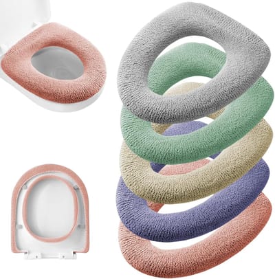 Toiletzitting Covers - Zachte Warmers - Comfortabel Toiletbezoek - Hoge Rekbaarheid - Langwerpig D-Vorm - 5 Kleuren Pakket