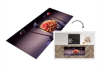 Keukenloper - Loper keuken - Bloemen - Chrysant - Macro - 120x50 cm - Keukenloper vinyl