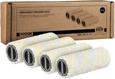 SQOON® Serviceset rollers geschikt voor Kärcher FC 5 / FC 7 - Geel - Gelijk aan model: 2.055-006.0 - Perfect voor vloerreiniging met schrobmachines