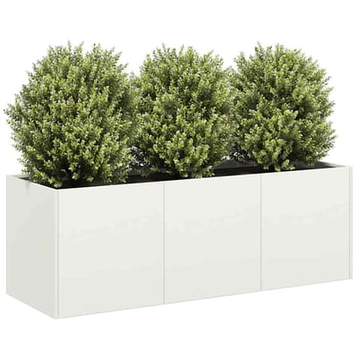 vidaXL - Plantenbak - 120x40x40 - cm - koudgewalst - staal - wit