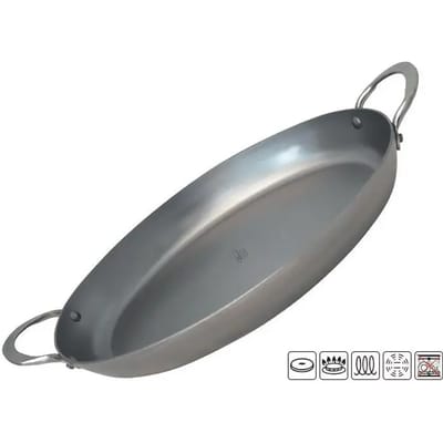 de Buyer Mineral B Ovale Roasting Pan 36 cm – Braadpan – Plaatstaal – PFAS-vrij