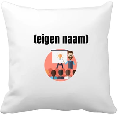 Akyol - docent met studenten met eigen naam Kussen hoes - Docent - meesters of juffen - collega's - verjaardag - afscheidscadeau - geschenk - kado - 40 bij 40 cm