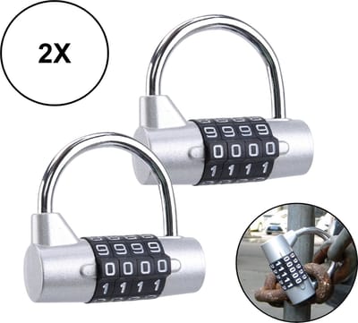 PD® - 2x cijferslot - cijferslot hangslot - 54 mm - Willekeurige kleur - 2 stuks