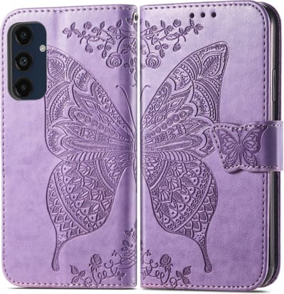 Coverup Hoesje - Geschikt voor Samsung Galaxy A16 Hoesje - Coverup Vlinder Book Case - Paars