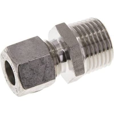 10L & R1/2'' RVS Rechte Snijringkoppeling Buitendraad 315bar ISO 8434-1