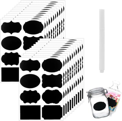 Dailygoods- Keukenetiketten 184 stuks - Waterdicht - Herbruikbaar - Zelfklevend - PVC - Inclusief witte pen - Labelset