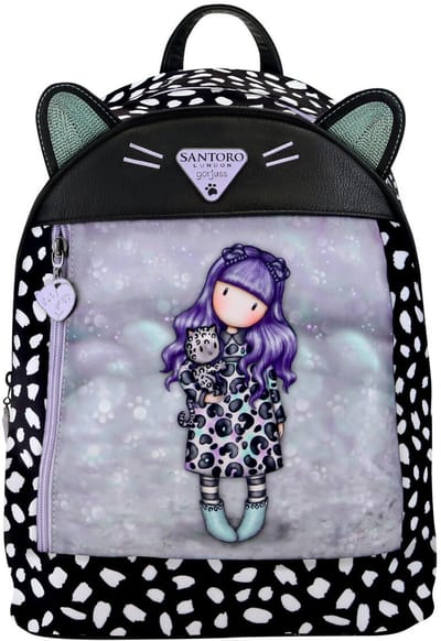 Casual Backpack Gorjuss Smitten kitten Black White (25,5 x 31 x 10 cm)