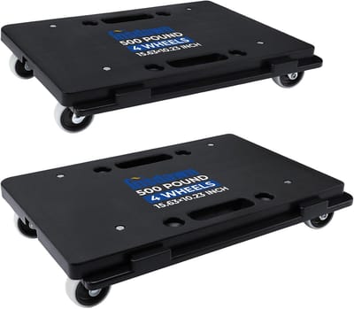 2x Verhuishulp Dolly Handwagen met 4 Wielen voor Zware Meubels - 113 kg Draagvermogen