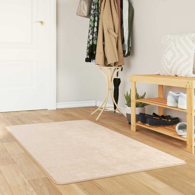 vidaXL - Tapijt - Runner - MARSA - Crèmekleurig - 80 - x - 100 - cm - Polyester - en - PVC