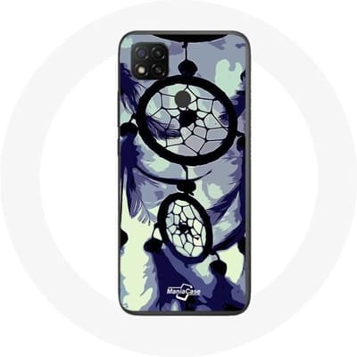 Xiaomi Redmi 9C Dream Catcher hoesje paars grijs en zwart