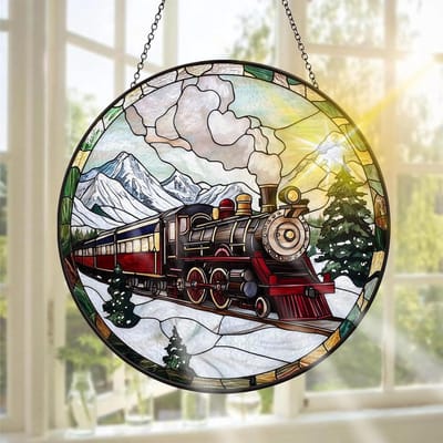 Handgemaakte glazen raamdecoratie voor tuin en interieur - Perfect voor kerstfeesten, 20 x 20 cm, sfeervolle vensterdecoratie en unieke wandversiering