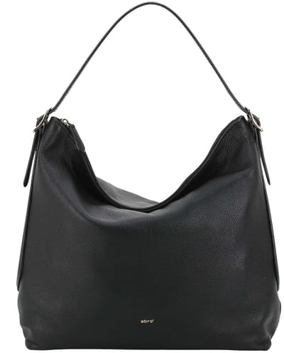 abro schoudertas Leather Agave Hobo Bag Carina Black / Gold zwart