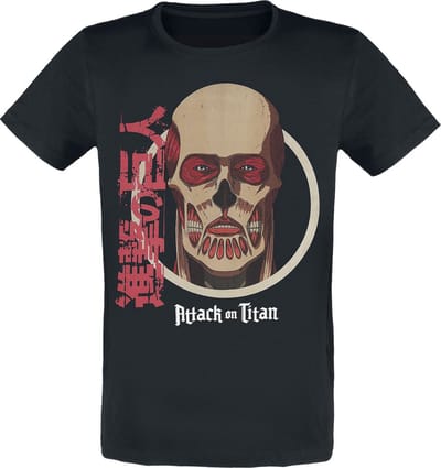 Attack On Titan Colossus Titan T-shirt zwart S - Katoen - Anime, Fan merch, TV-series