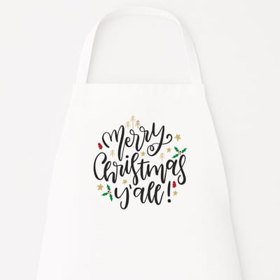 Kerstschort "Merry Christmas Y'all" - Feestelijk Keukenschort - Origineel Kerstcadeau - Grappig Kerst Kookschort