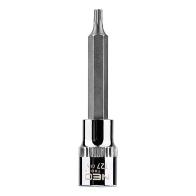 Neo Tools Torxdop T27 100mm 1/2 Aansluiting S2 Staal TUV M+T