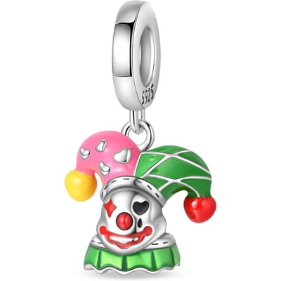 Authentique Original Cuivre Métal Breloque Perles Composants Luxe Clown Cirque Perles Composants Compatible Avec Bracelet Haute Qualité Bijouterie Fine Faites-le gray