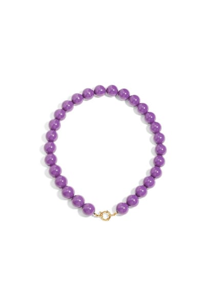 Bijoutheek Collier Statement Kralen 15mm Paars