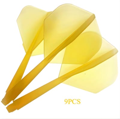 9 Stuks K-Flex Darts Geel – Transparante 2BA Flights – Duurzaam, Stabiel & Professioneel