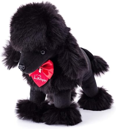 Pluche Poedel - Knuffelhond Speelgoed - Troost en Spelen - Levensecht Ontwerp - 25 cm - Zwart