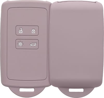 kwmobile autosleutelhoes geschikt voor Renault 4-knops Smartkey autosleutel (alleen Keyless Go) - Siliconenhoes in lila wolk - Sleutelcover