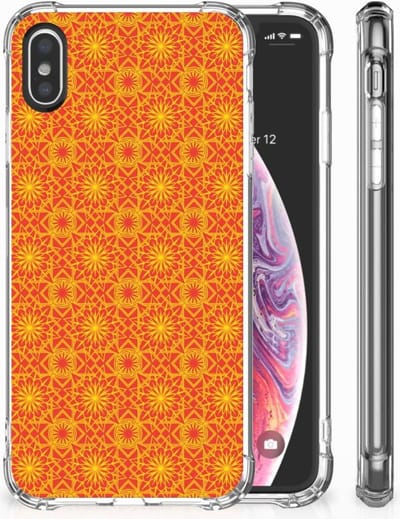 Apple iPhone X | Xs Doorzichtige Silicone Hoesje Batik Oranje