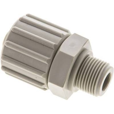 15x9mm & G3/8'' PP Rechte Knelfitting Buitendraad 10bar Kunststof en Polyamide