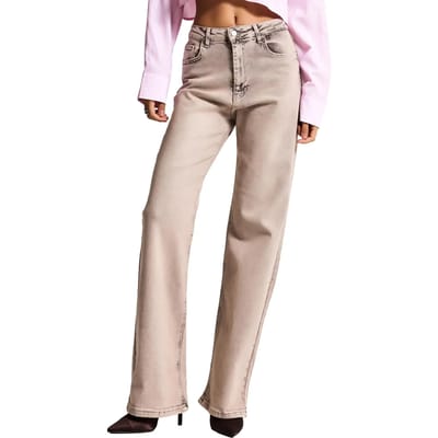 It's Basic - STRAIGHT MID RISE JEANS - TAUPE
