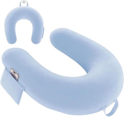 Leeskussen Bed - Schootkussen Gamen - Ontspannen Lezen - Ergonomische U-vorm - 40x34x10cm - Blauw