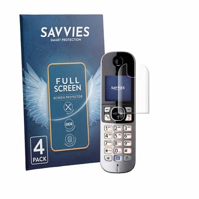 Savvies - Screenprotector voor Panasonic KX-TG6821 - Folie Beschermfolie transparant volledig dekking 4 Stuks