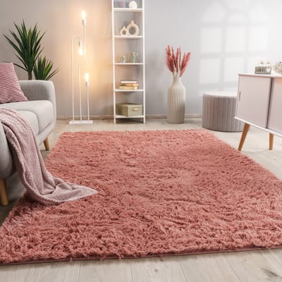 Paco Home Hoogpolig Vloerkleed Woonkamer Vacht Imitatiebont Shaggy Wollig Eenkleurig 80 cm Rund