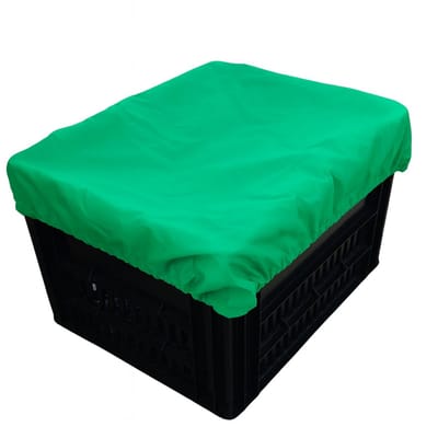 Rieba® Hoes Fietskrat - Crate Cover - Krathoes Fietsmand - Afdekhoes -Waterafstotend - Polyester - Elastisch - Eenvoudige Montage - 45cm x 35cm - Groen