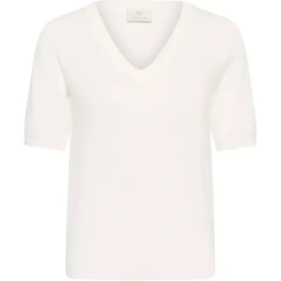 Kaffe KAlizza V-neck Pullover Dames Trui - Chalk