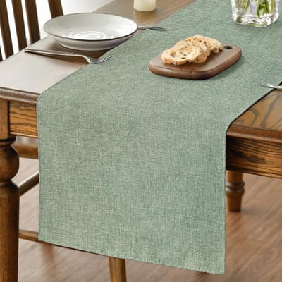 Mode Saliegroen zomerse tafelloper, seizoensgebonden herfst winter machine wasbaar keuken eettafel decoratie voor thuisfeest decoratie 40x240 cm