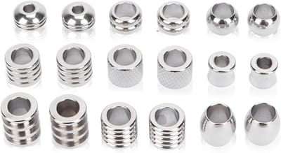 Viking Haar- en Baardaccessoires - 18 Stuks Rvs Beads voor Vlechten, Sieraden en DIY Projecten