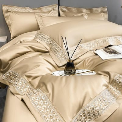 1200TC Egyptisch Katoen Luxe Borduurwerk Beddengoed Set Dekbedovertrek lakenset Of Hoeslaken Kussenslopen 4 Delen Huis Textiel Fitted Bed Sheet&King 220X240cm 4pcs