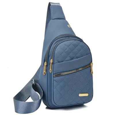 Crossbody Tas I Schoudertas I Heuptas I Sling Bag I Met Hoofdtelefoon Kabel Opening I Anti Diefstal I Met 3 Vakken I Unisex I Blauw