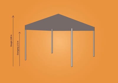 Plooitent 4x4 - Vouwtent 4x4 - Easy Up 4x4 - ALU - Kleur: ZAND INCL ZIJWANDENSET