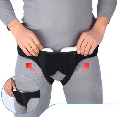 M-Liesbreukband – Verstelbare Hernia Band - Brace voor Pijnbestrijding - Zwart