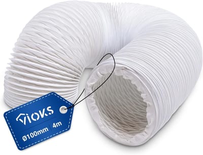 Flexibele Afvoerslang - PVC Ventilatieslang - Luchttransport - Duurzaam PVC Materiaal - 4 Meter Lengte - Wit