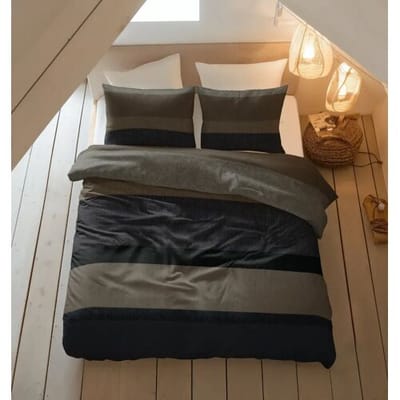 Sleeptime Dekbedovertrek Ravon Taupe Antraciet - Lits-jumeaux 240 x 200/220 cm + 2 kussenslopen