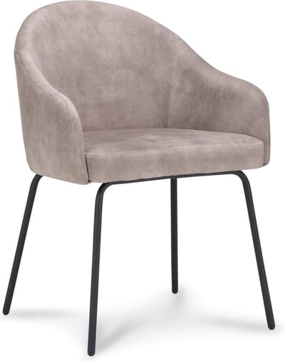 Icon Living - Armstoel Bente - Stof Adore Clay - Poot Zwart