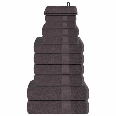 vidaXL - 12-delige - Handdoekenset - FROGN - 360 - g/m² - antraciet