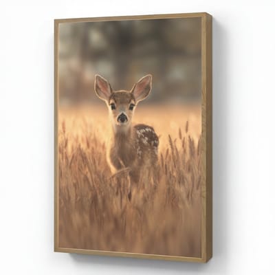 Nachtlampje 70x100 cm - Kinder lamp - Hert - Graanveld - Bruin - Tafellamp kinderkamer draadloos - Slaapkamer lampje - Bedlamp kinderen - Kinderlampje - Wandlamp babykamer - Nachtlampjes