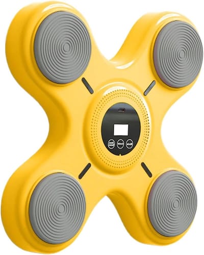 Muziek Boksmachine - Wand Stansapparaat - Thuis Training - Intelligente Chip - 7.5 cm Dik - Geel