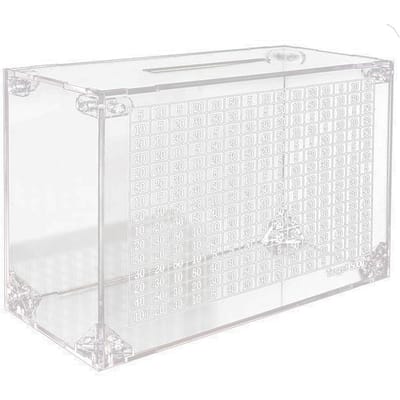 Kubus Sparen Munten Opbergdoos met Teller Acryl Sparen Geld Pot Transparant Spaarvarken Munt Contant Geld Container Volwassenen Kinderen Cadeau white