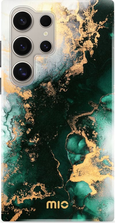 MIO MagSafe Samsung Galaxy S24 Ultra Hoesje | Hard Shell Back Cover | Geschikt voor MagSafe | Green Marble