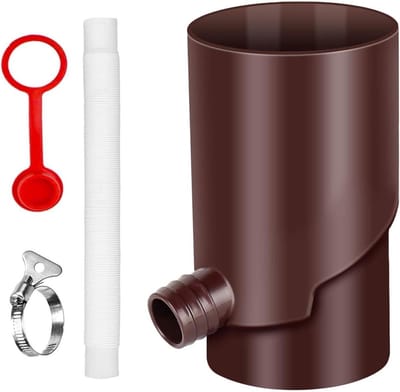 Regenwateropvang - Regenton bypass - Tuin water geven - UV-bestendig materiaal - 10 cm - Bruin