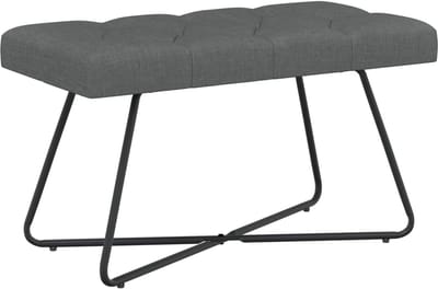 vidaXL - Bank - met - knopen - tufting - Donkergrijs - 80 - x - 40 - x - 46 - cm - Stof