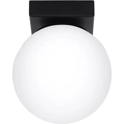 Sollux Lighting Plafondlamp Yoli - 14.5x12x12cm - G9 - zwart - staal/glas