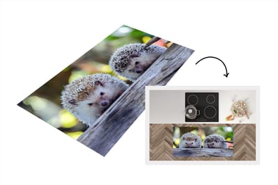 Keukenloper - Loper keuken - Twee egels zitten op tak - 120x60 cm - Keukenloper vinyl